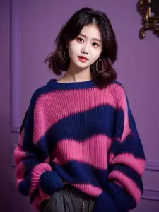 StyleCast Women Striped Round Neck Pullover Sweater