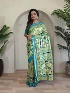 Anouk Women  Woven Design Silk Blend Handloom Paithani Saree