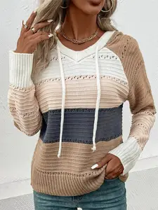 StyleCast Grey Colourblocked Acrylic Pullover Sweater