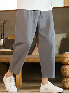 StyleCast x Revolte Men Solid Mid-Rise Easy Wash Chinos Trousers