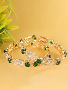 LAVAZZA Set Of 2 AD Studded Kada Bangles