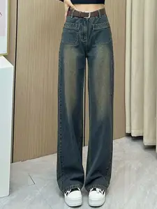 StyleCast Women Straight Fit High-Rise Light Fade Jeans