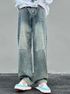 StyleCast x Revolte Men Cotton Heavy Fade Relaxed Fit Trousers Jeans