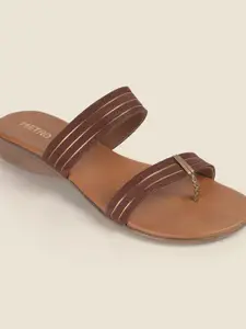 Metro Women Striped One Toe Flats