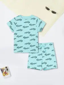 max Boys Printed Short Sleeves Pure Cotton T-shirt With Shorts