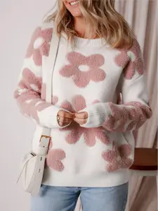 StyleCast Women Floral Self Design Pullover