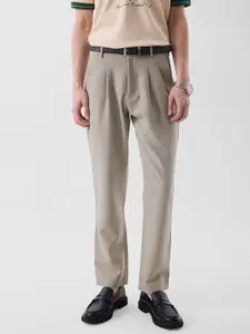 Snitch Men Tailored Slim Fit Pleated Trousers