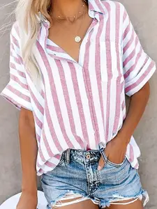 StyleCast Women Opaque Striped Casual Shirt