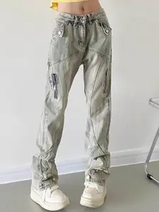 StyleCast Women High-Rise Light Fade Cargo Styles Jeans