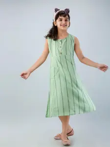 DMP FASHION Girls Fit and Flare Cotton Dress