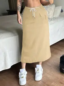 StyleCast x Revolte Women Straight Tie-Ups Midi Skirt