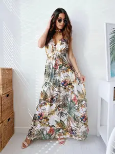 StyleCast White Floral Printed Maxi Dress