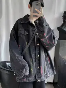 StyleCast x Revolte Men Abstract Printed Longline Tailored Jacket