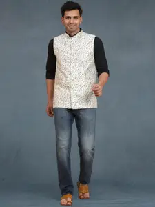 Moda Rapido Printed Mandarin Collar Nehru Jacket