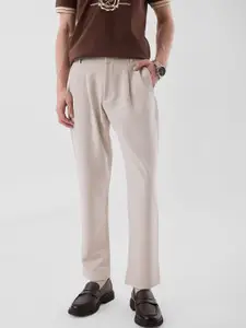 Snitch Men Tailored Slim Fit Pleated Trousers