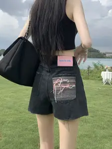 StyleCast Women Regular Fit High-Rise Denim Shorts