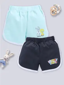 YK X Tinyo Infants Girls Set of 2 Printed Pure Cotton Shorts