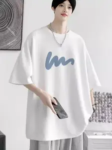 StyleCast Men Graphic Printed Round Neck Oversized T-shirt