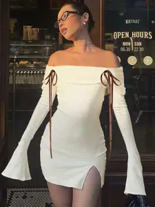 StyleCast x Revolte Off-Shoulder Bodycon Mini Dress