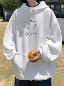 StyleCast x Revolte Men Typography Printed Hood Pullover Sweatshirt