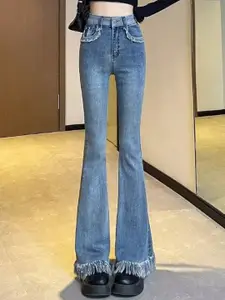 StyleCast Women Bootcut High-Rise Cotton Light Fade Jeans