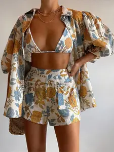 StyleCast White Printed Top & Shorts Co-Ords