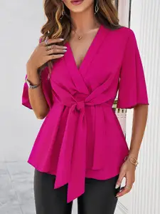 StyleCast x Revolte Flared Sleeve Wrap Top