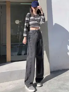 StyleCast Women Straight Fit High-Rise Cotton with Side Stripe Jeans