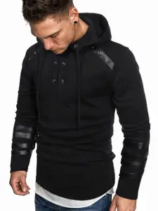 StyleCast x Revolte Men Solid Hooded Sweatshirt