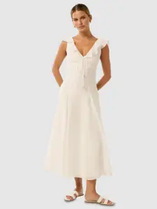 Forever New Ruffles Detail A-Line Midi Dress