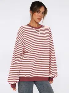StyleCast x Revolte Women Striped Sweatshirt