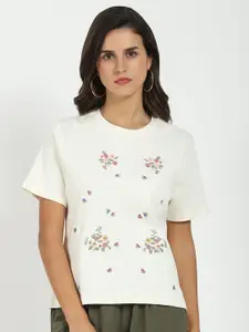 Global Republic Floral Embroidered Regular Top