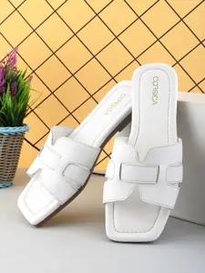 CORSICA Women Striped Open Toe Flats with Bows