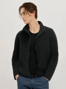 StyleCast x Revolte Men Mock Collar Solid Casual Windcheater Jacket