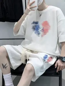 StyleCast Graphic Printed T-shirt With Shorts