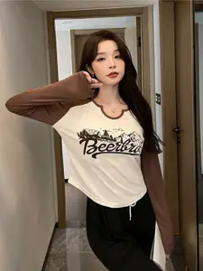 StyleCast x Revolte Women Typography Printed Round Neck Top