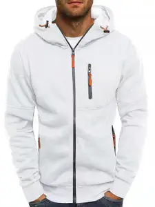 StyleCast x Revolte Men Solid Hood Front-Open Sweatshirt