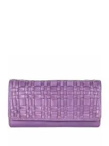 KOMPANERO Women Woven Design Leather Three Fold Wallet