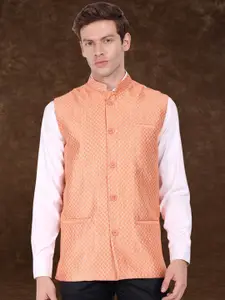 Moda Rapido Woven Design Mandarin Collar Nehru Jacket