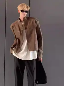 StyleCast x Revolte Men Mandarin Collar Tailored Jacket