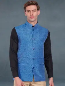 Moda Rapido Printed Mandarin Collar Nehru Jacket
