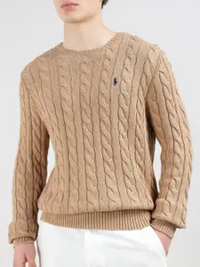 Polo Ralph Lauren Men Self Design Pure Cotton Pullover Sweater