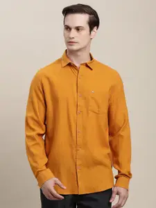 Turtle Men Relaxed Slim Fit Solid Spread Collar Casual Shirt