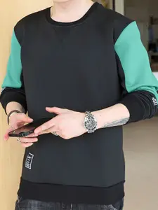 StyleCast x Revolte Men Colourblocked Round Neck Pullover Sweatshirt