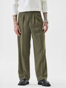 Snitch Men Snitch Olive Mid-Rise Relaxed Fit Trouser