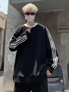 StyleCast x Revolte Men Striped Round Neck Oversized T-shirt