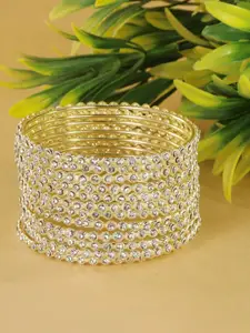LAVAZZA Set Of 12 Zircon Stone Studded Kada Bangles