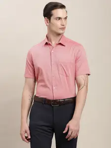 Turtle Men Standard Slim Fit Solid Spread Collar Cotton Formal Shirt