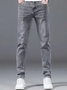 StyleCast x Revolte Men Skinny Fit Mid-Rise Light Fade Jeans