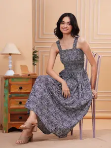 BAESD Floral Printed Fit & Flare Midi Dress